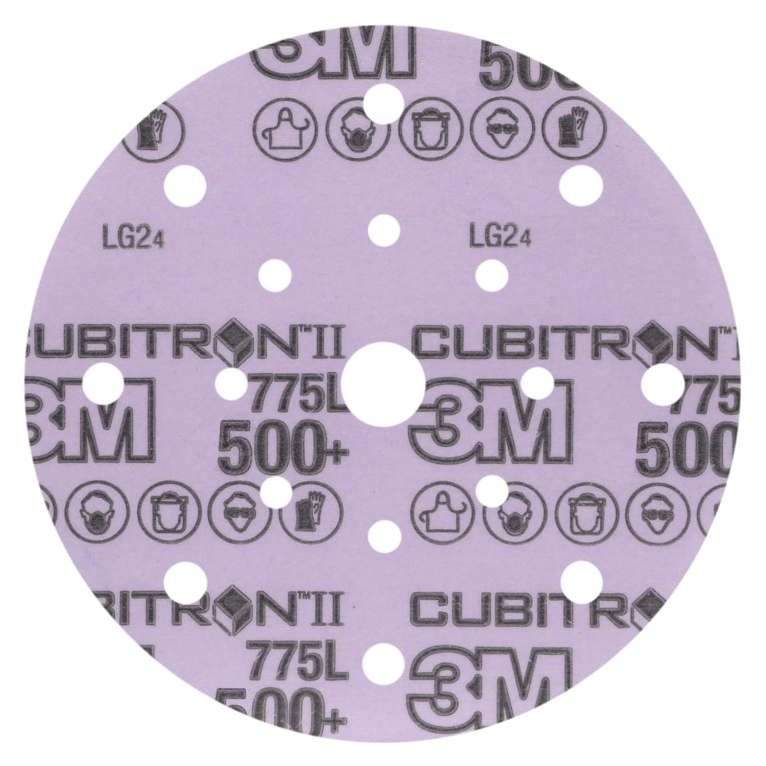 3M™ Cubitron™ II Hookit™ 775L Film Disk, 500+ 3MIL, 150 mm, 17HL, Die 600FL