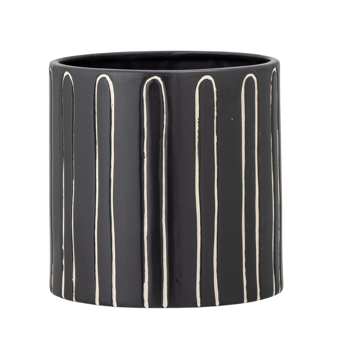 82057620 - Troy Flowerpot, Black, Stoneware STOCK: 21