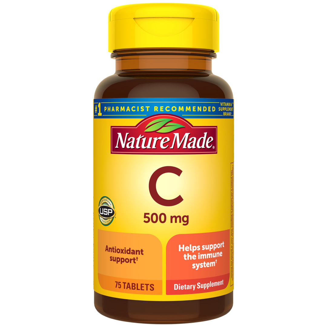 Nature Made Vitamin C 500 mg, Dietary Supplement for Immune Support, 75 Tablets, 75 Day Supply