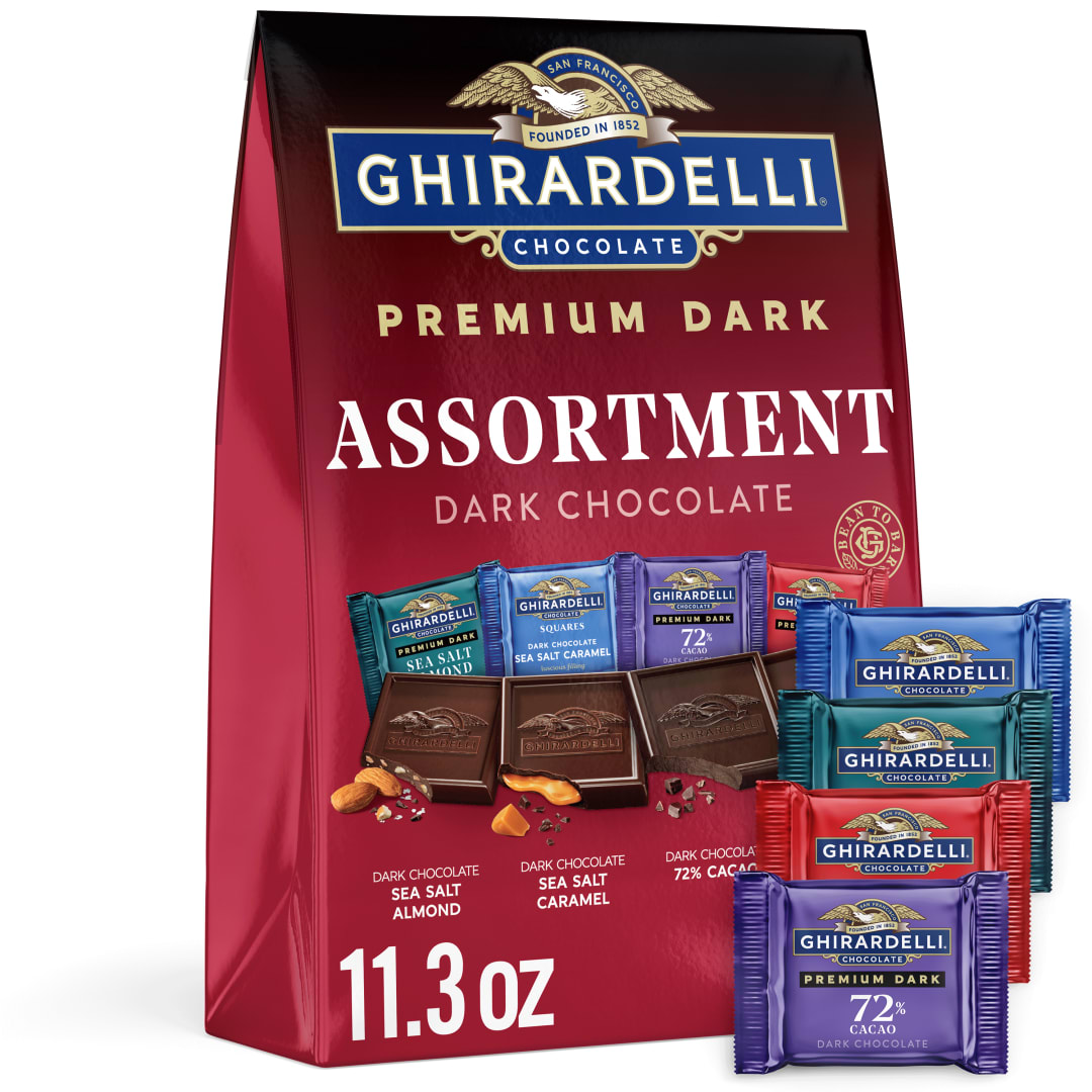 GHIRARDELLI PREMIUM DARK Chocolate SQUARES Assortment, 11.3 oz Bag