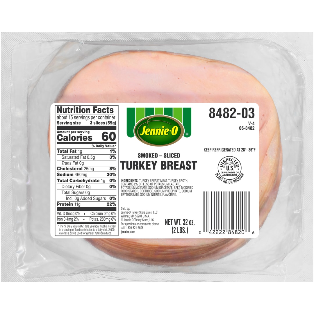 JENNIE-O All Natural Smoked Turkey Breast Extra Lean Sliced .7 Ounces