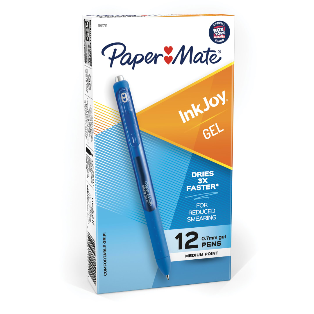 Paper Mate® InkJoy® Gel Pen, Medium Point, Dark Blue, Box of 12