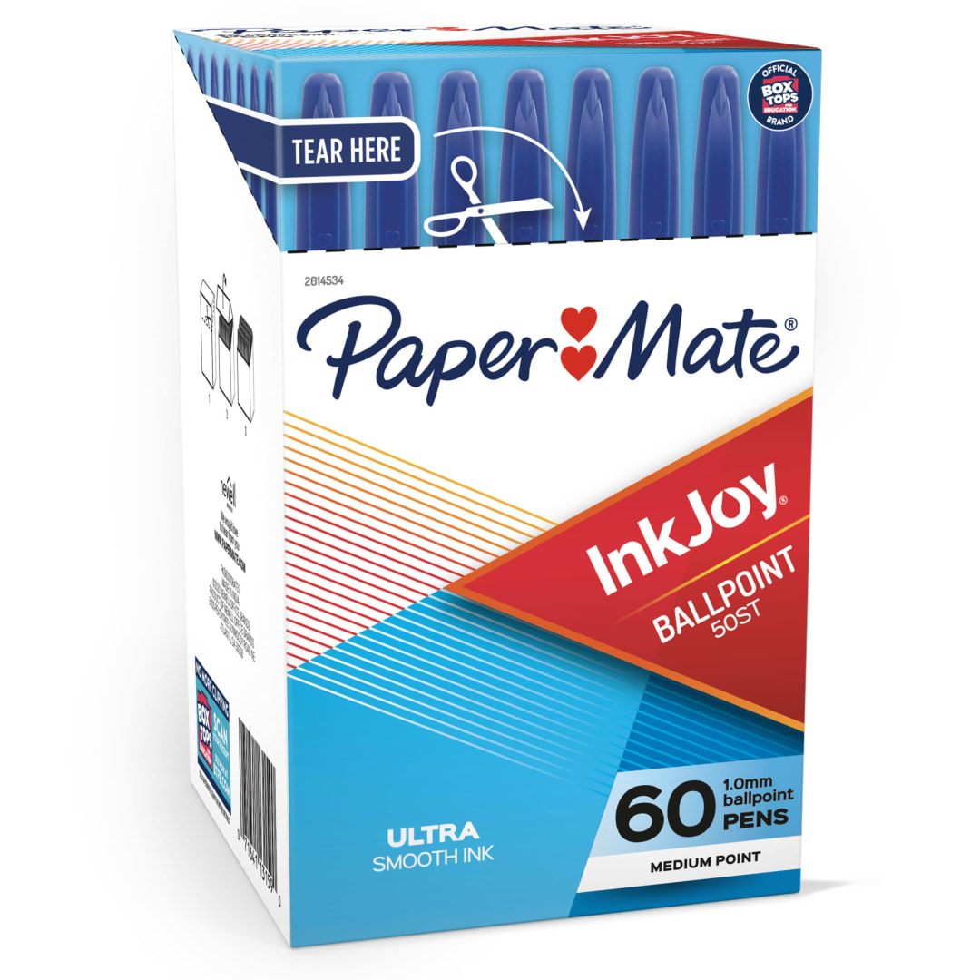 Paper Mate® InkJoy® 50ST Ballpoint Pens, Medium Point (1.0mm), Blue, 60 Count
