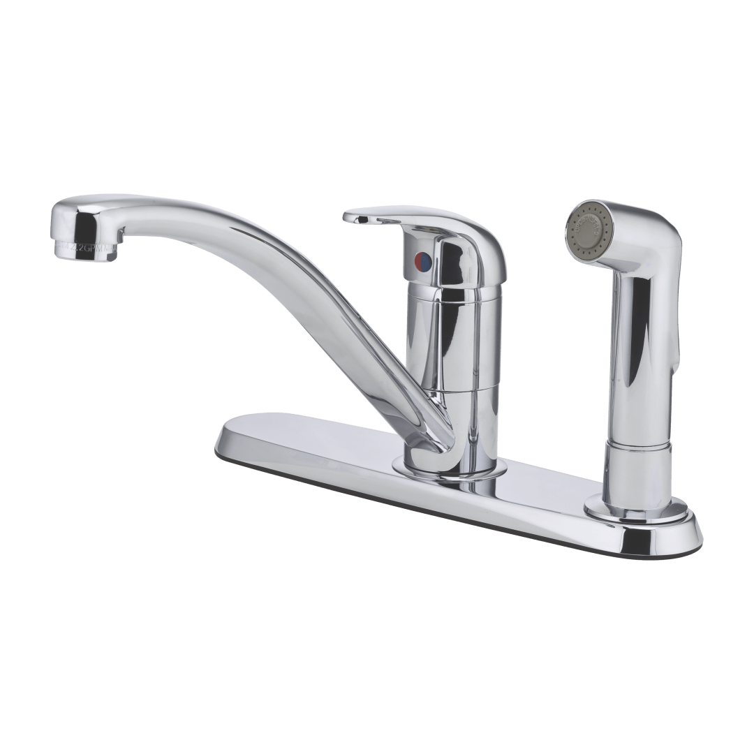 Pfirst Series 1-Handle Kitchen Faucet with Side Spray in Polished Chrome