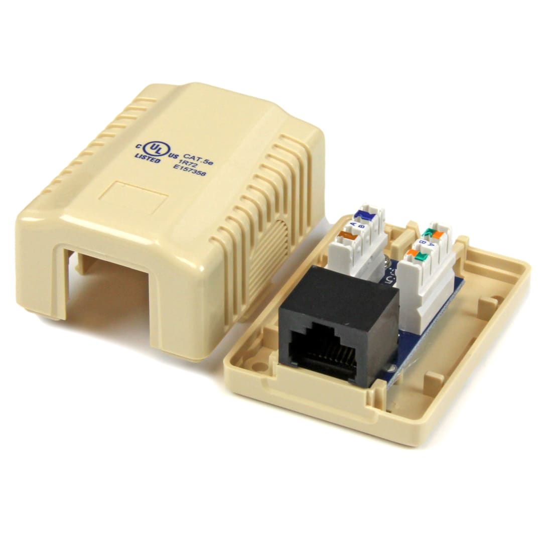 Single Category 5 RJ45 Wallbox-Ivory