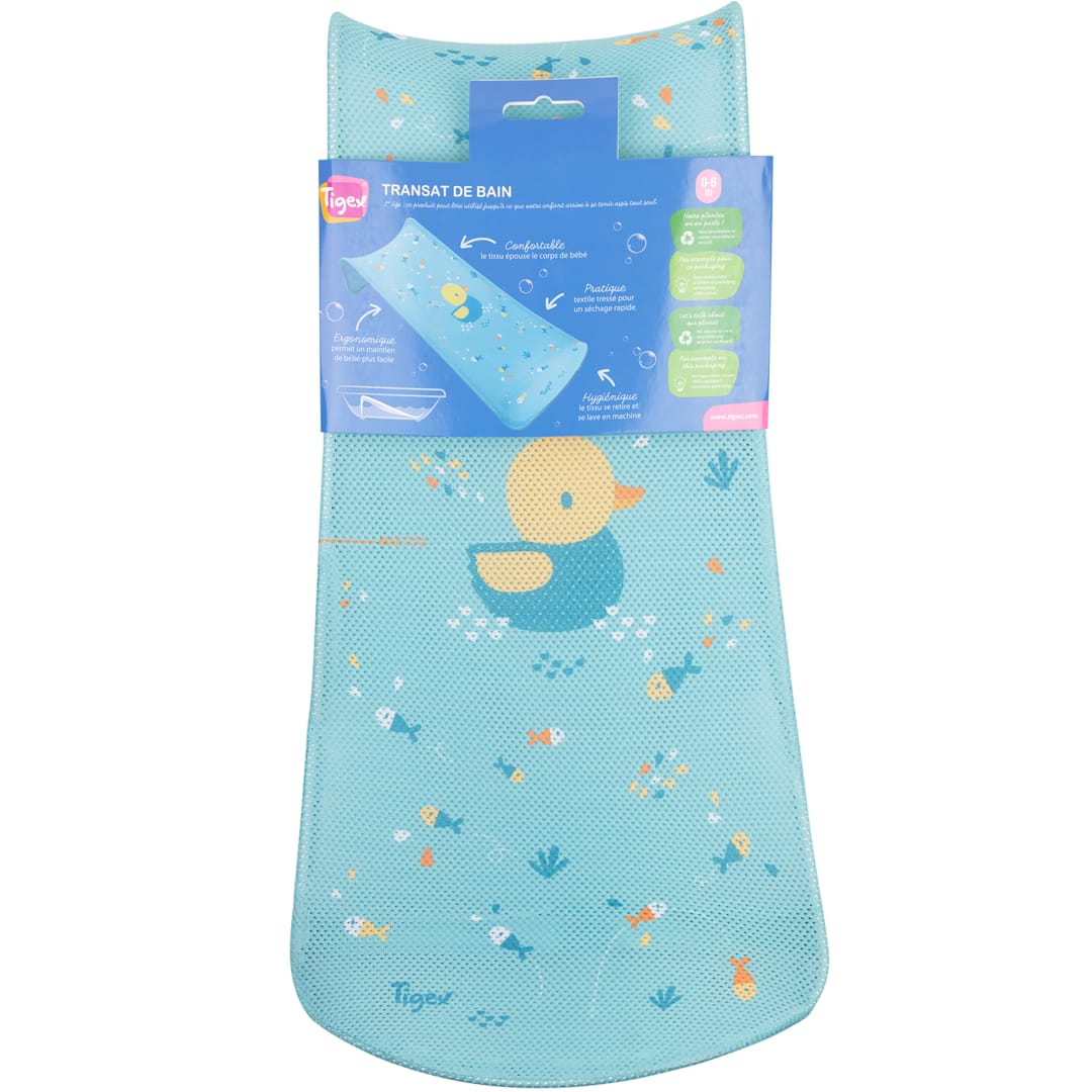 Tigex asiento de baño para bebé | 0-6 m | funda extraíble lavable a máquina | pato