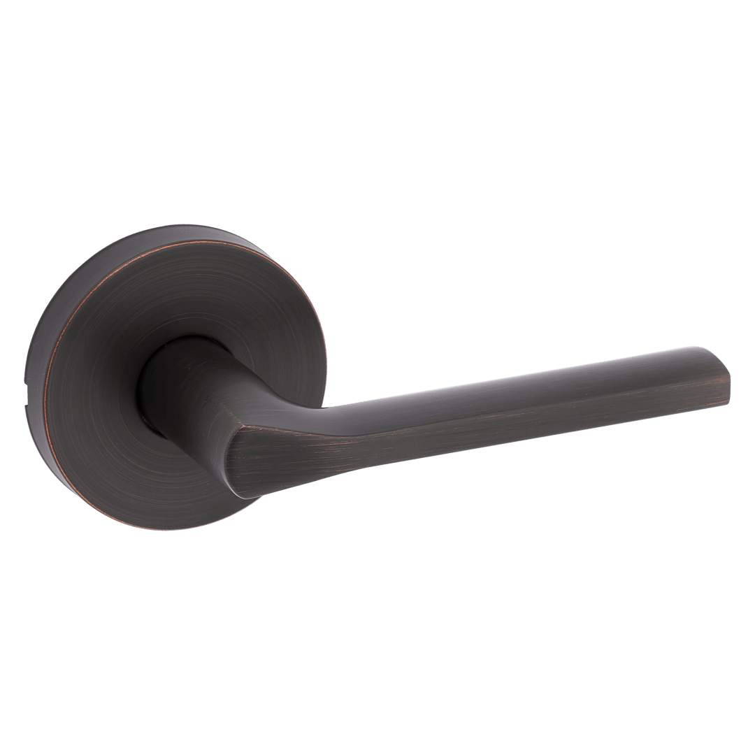 Lisbon Hall/Closet Door Lever with Round Rosette  in Venetian Bronze