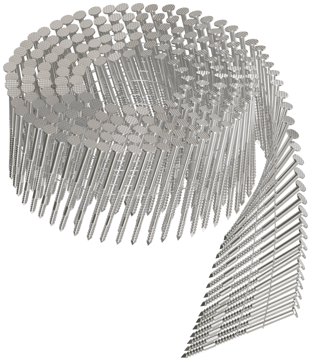 Simpson Strong-Tie S13A200SNBP 15° Wire Coil, Full Round Head, Ring-Shank Siding Nail — 2 in. Type 304 (1200-Qty) (Pack of 4)