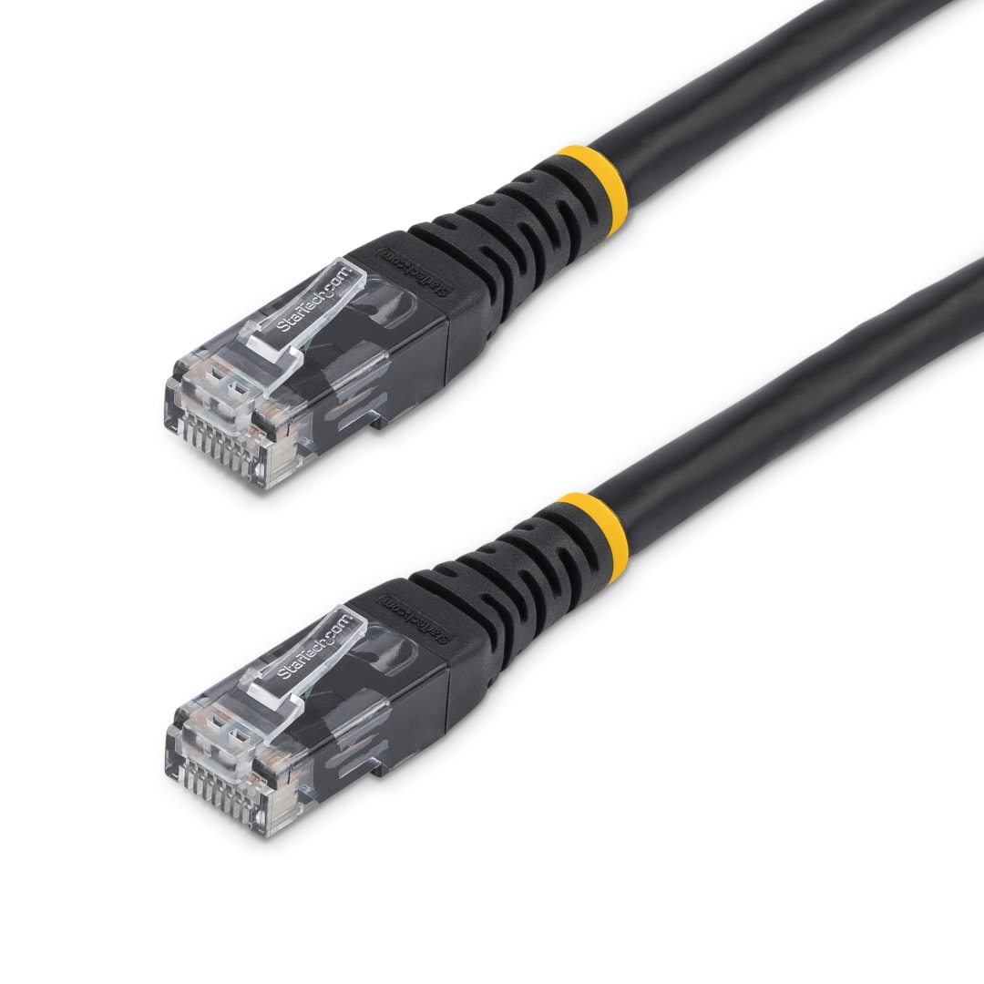 6 ft Black Molded Cat 6 Patch Cable - 10 Pack