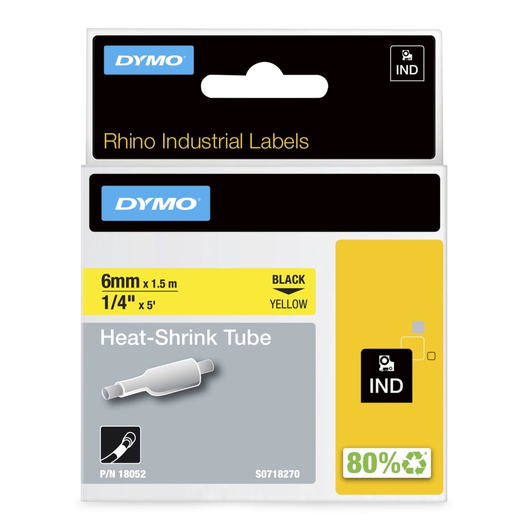 RHINO 1/4" YELLOW HEAT SHRINK TUBES- 6MM