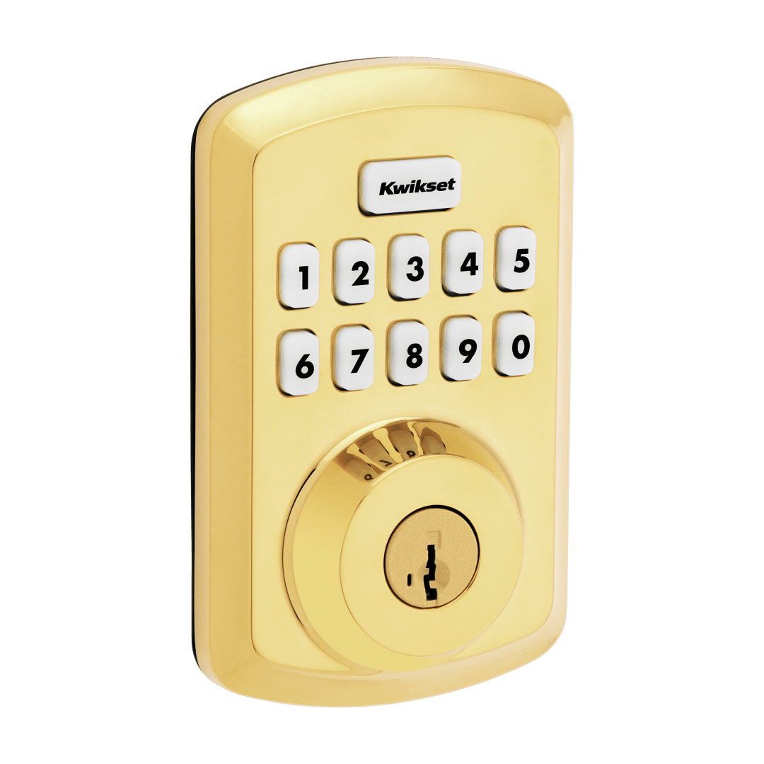 Powerbolt 250 Transitional Keypad Electronic Deadbolt featuring SmartKey Security™ in Lifetime Polished Brass
