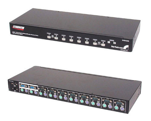 2 Console Shared Access 8 Port Starview KVM Switch with OSD
