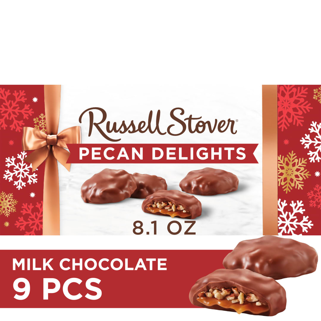 RUSSELL STOVER Christmas Milk Chocolate Pecan Delight Gift Box, 8.1 oz.