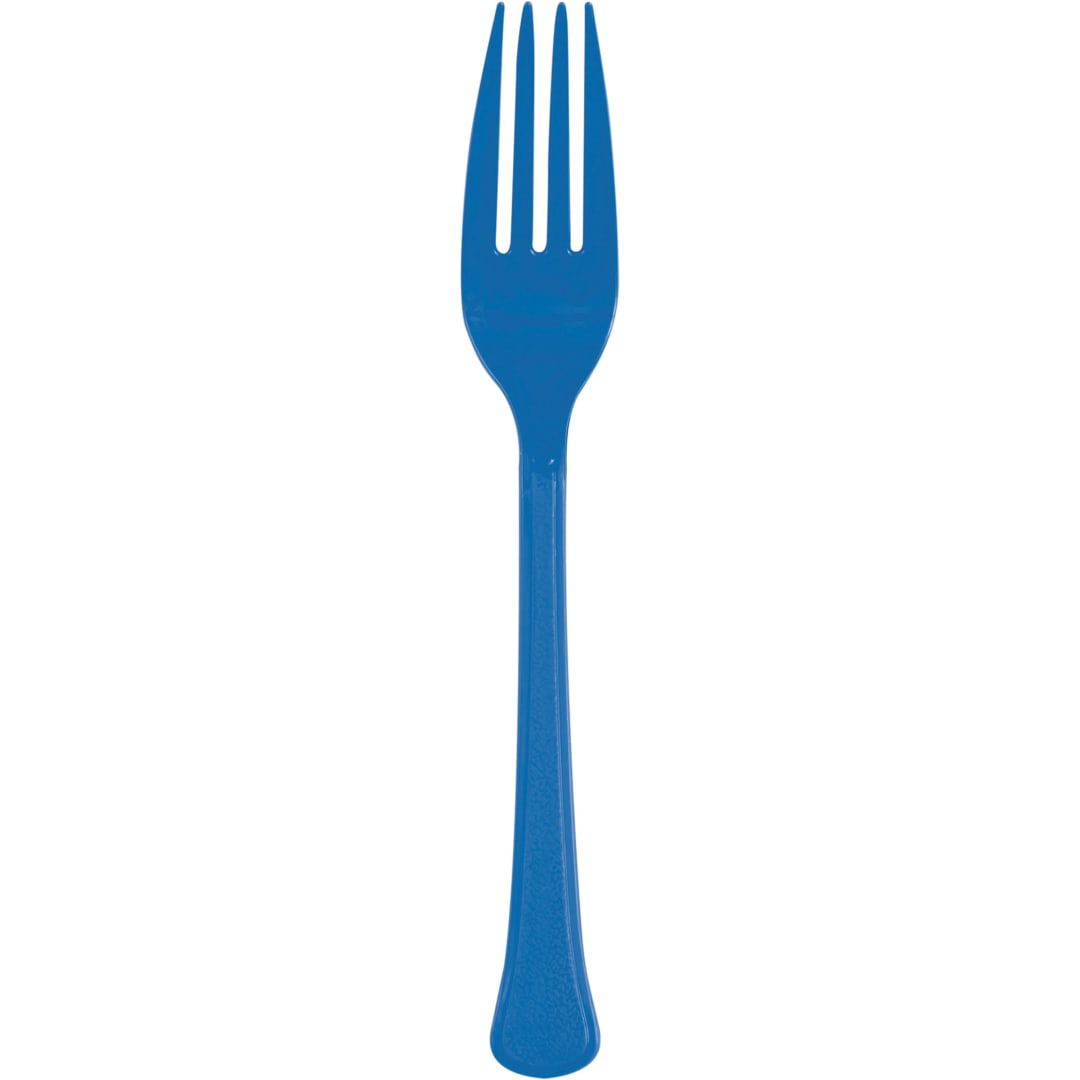 Royal Blue Solid Premium Plastic Forks, 20ct