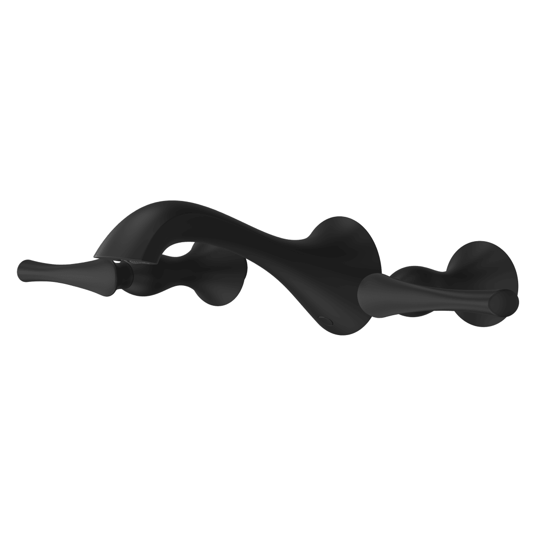 Rhen Wallmount Widespread Lavatory Faucet in Matte Black