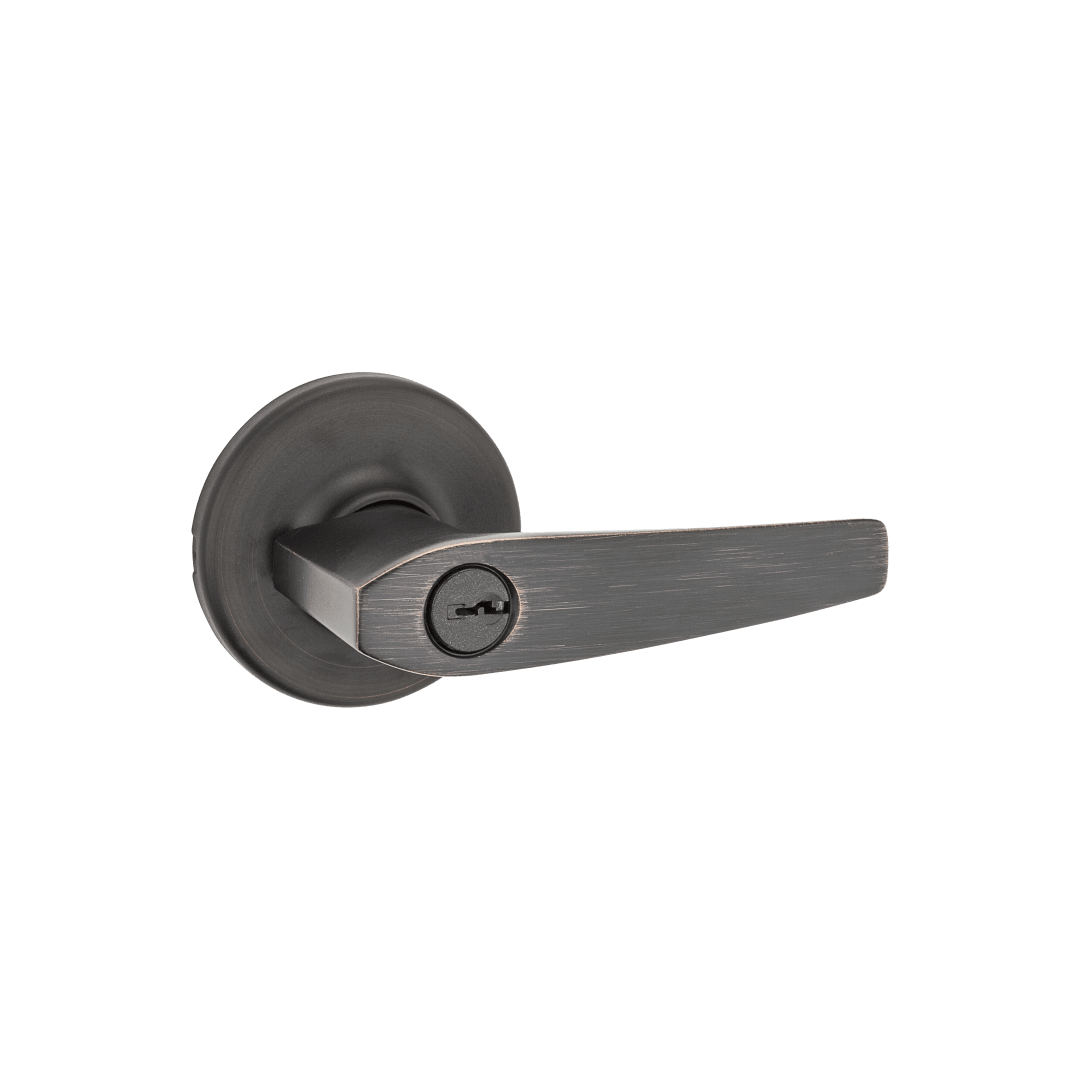 Delta Round Keyed Entry Lever in Venetian Bronze
