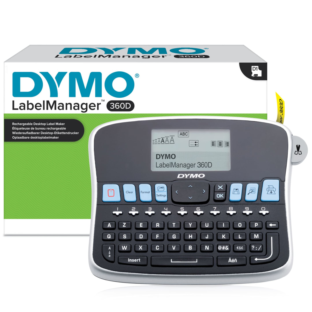 DYMO® Étiqueteuse Rechargeable LabelManager 360D | Clavier AZERTY | Imprimante Portable d'Étiquettes Autocollantes