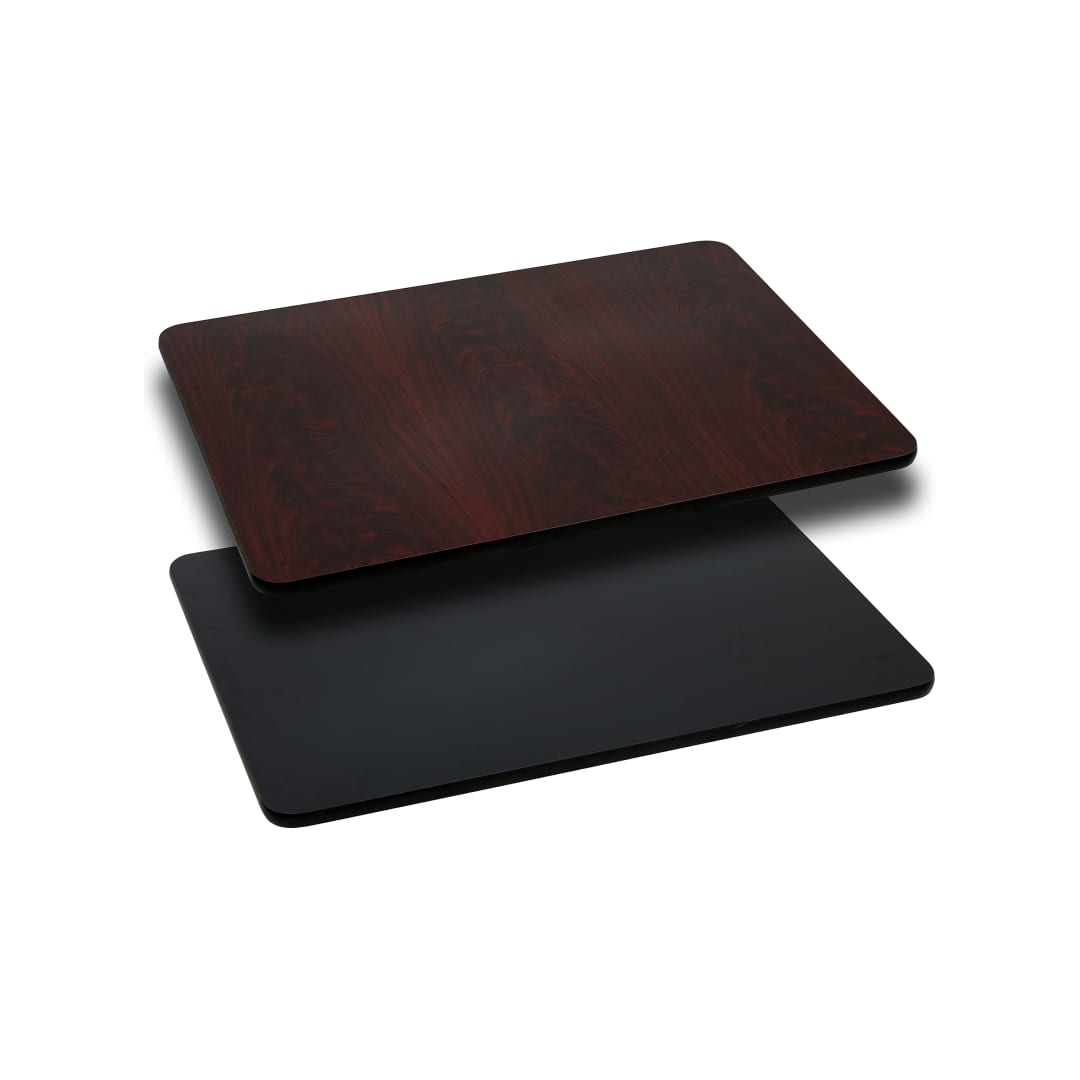 Glenbrook 24'' x 30'' Rectangular Table Top with Black or Mahogany Reversible Laminate Top