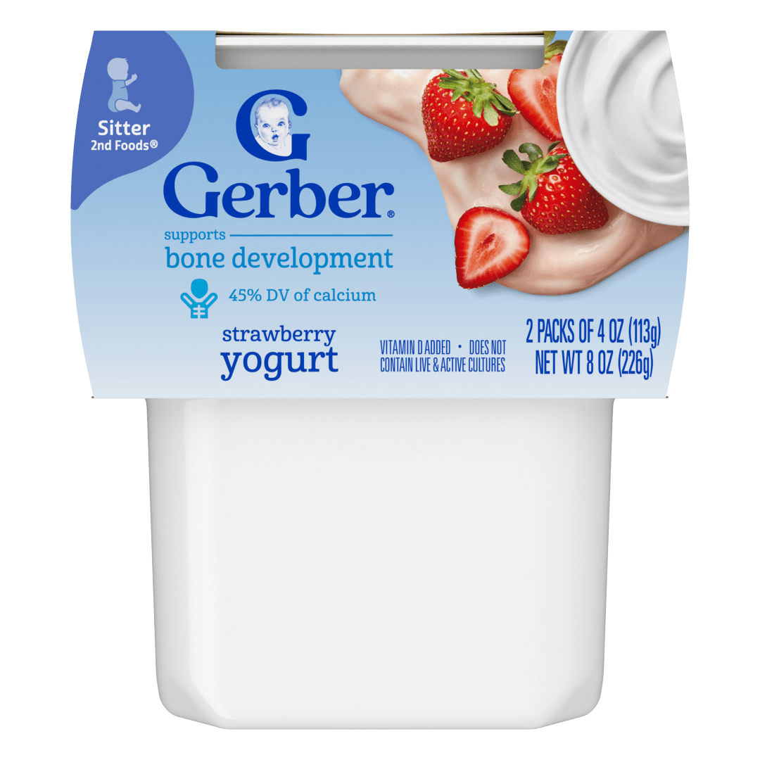 Gerber Stage 2 Baby Food, Strawberry Yogurt Tubs, Baby Yogurt, 2PK