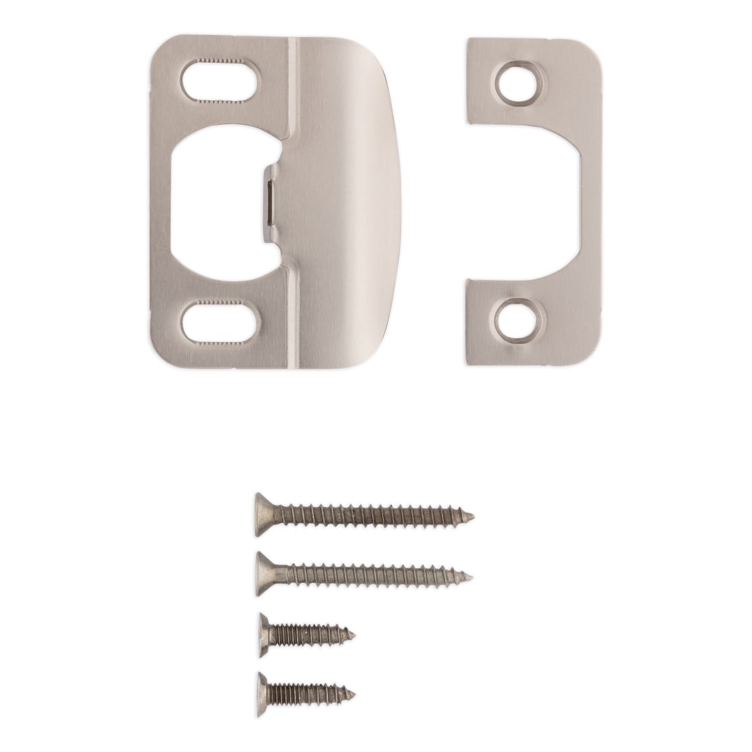 Round Corner Adjustable Extended Lip Strike for Knob/Lever in Satin Nickel Finish
