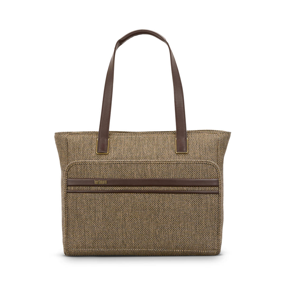 Hartmann Tweed Carryall Tote - Tweed/Natural Leather