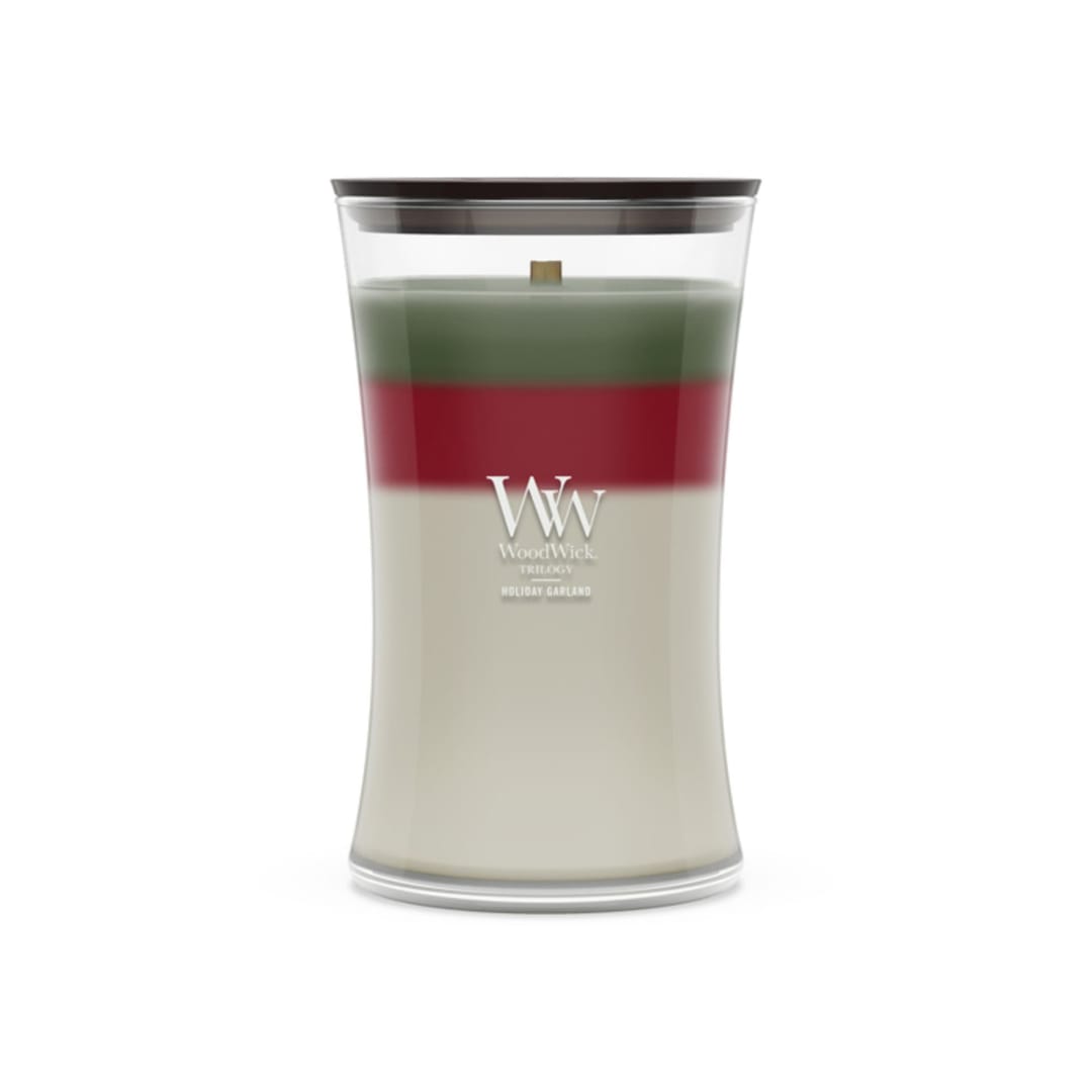WoodWick Holiday Garland Large Hourglass Trilogy Candle