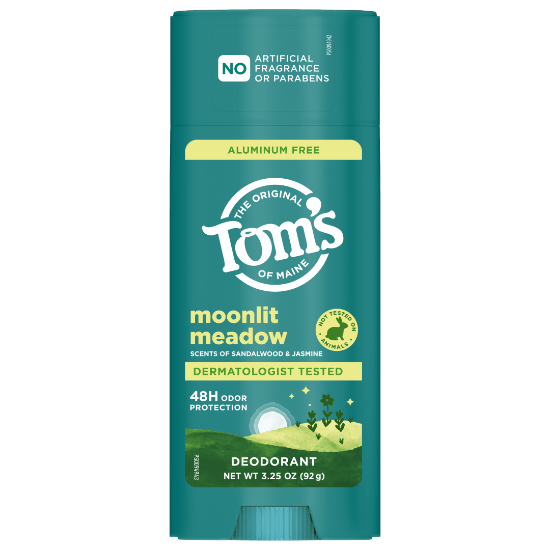 Tom’s of Maine Moonlight Meadow Natural Deodorant for Men and Women, Aluminum Free, No Artificial Fragrances, Dyes, or Preservatives, Baking Soda Free, 48-Hour Odor Protection, 3.25 oz