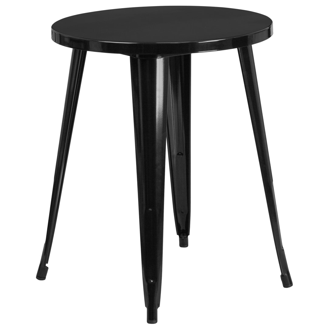 Webb Commercial Grade 24" Round Black Metal Indoor-Outdoor Table