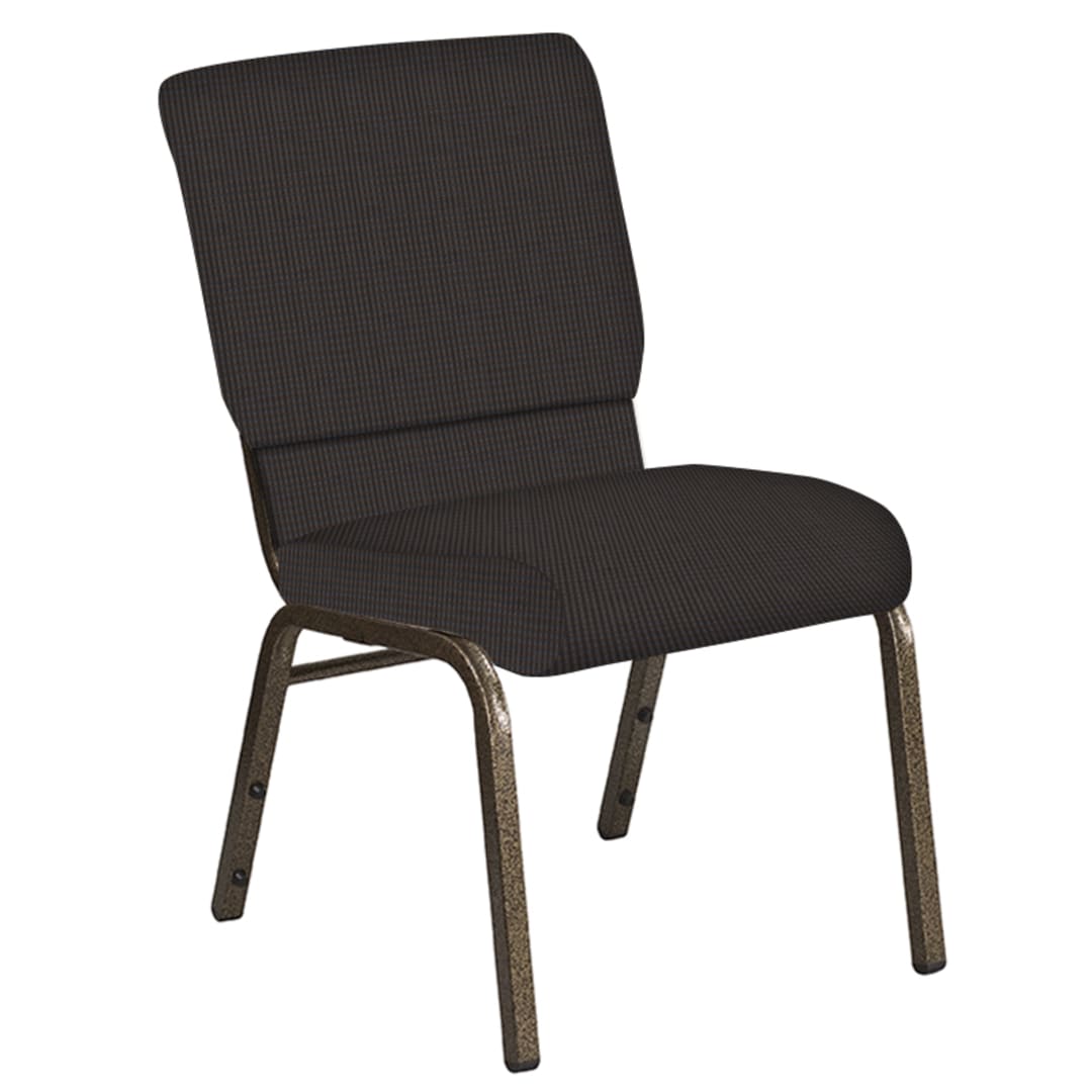 18.5''W Church Chair in Mainframe Mocha Fabric - Gold Vein Frame