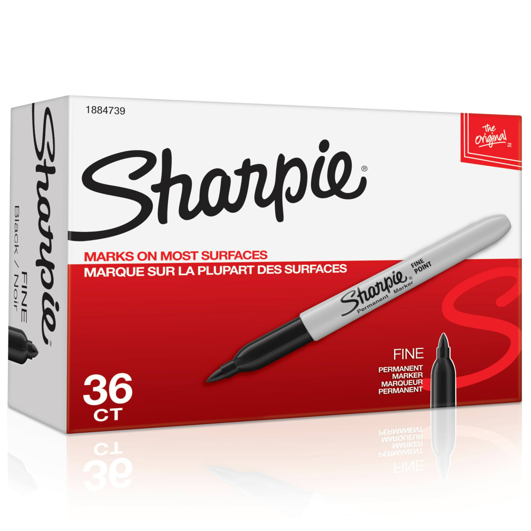 SHARPIE 36 CT FINE BLACK BOX CA REPACK