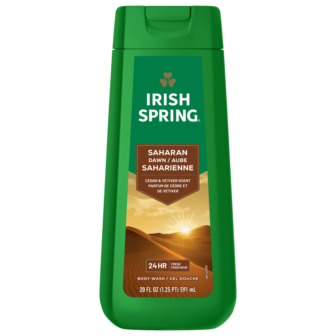 Irish Spring Saharan Dawn Moisturizing Body Wash for Men, 24 Hour Fresh, Face and Body Wash, Men’s Body Wash, Paraben Free, Cedar and Vetiver Scent, 20 fl oz Bottle