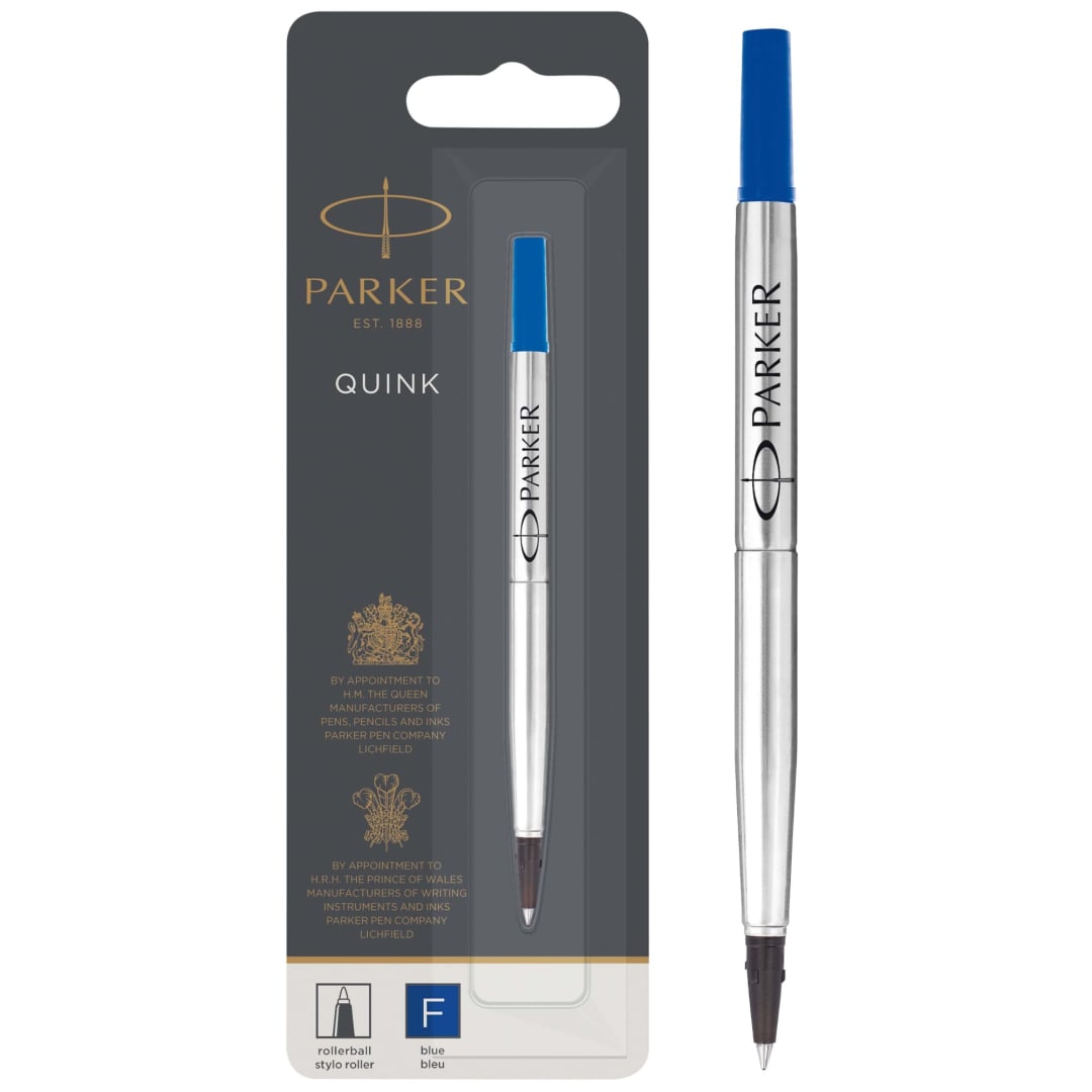 Parker RollerBall® Pen Refill | Fine Point | Blue QUINK Ink | 1 Count
