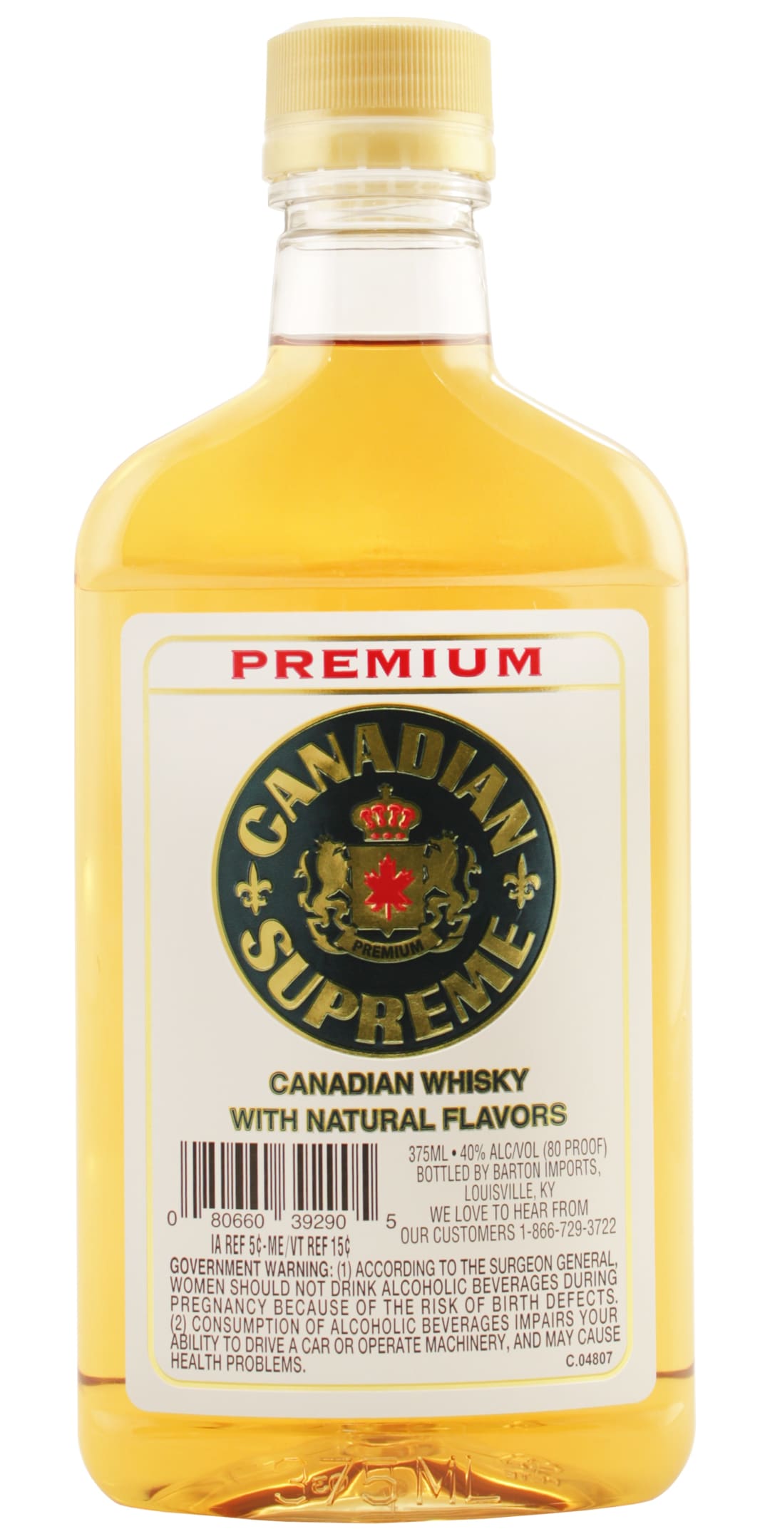 Canadian Supreme Canadian Whisky 375ml 80 Proof