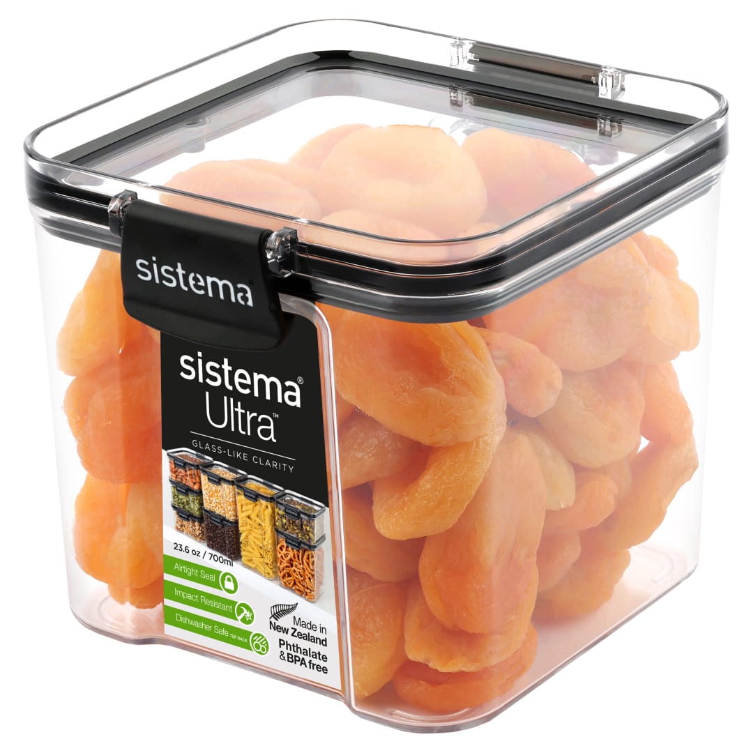 Sistema Ultra recipientes de almacenamiento herméticos para despensas y cocinas | 700 ml recipiente de plástico para guardar alimentos | Apilables | Sin BPA