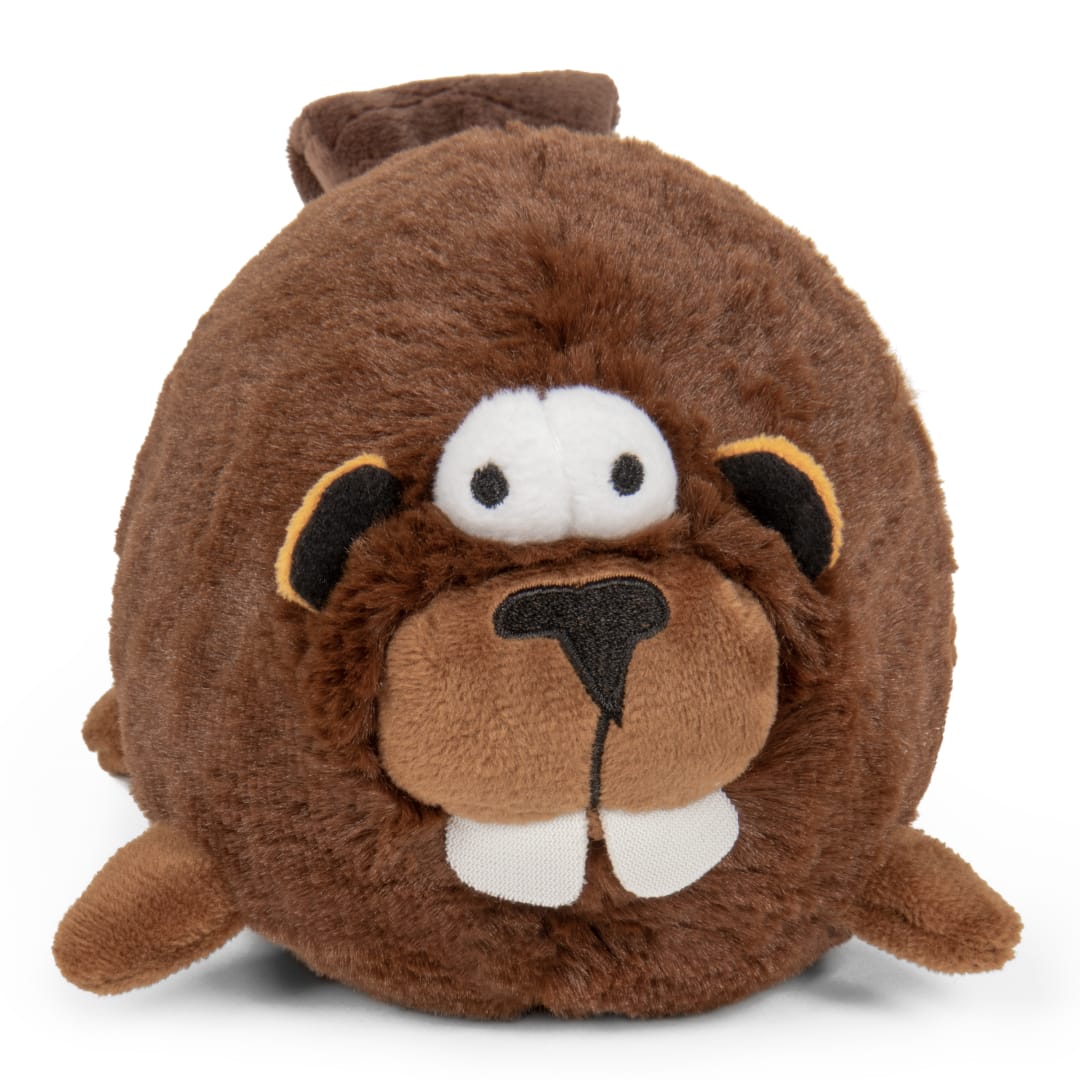 goDog Action Plush Beaver Animated Squeaky Dog Toy With Chew Guard Technology, Brown, One Size