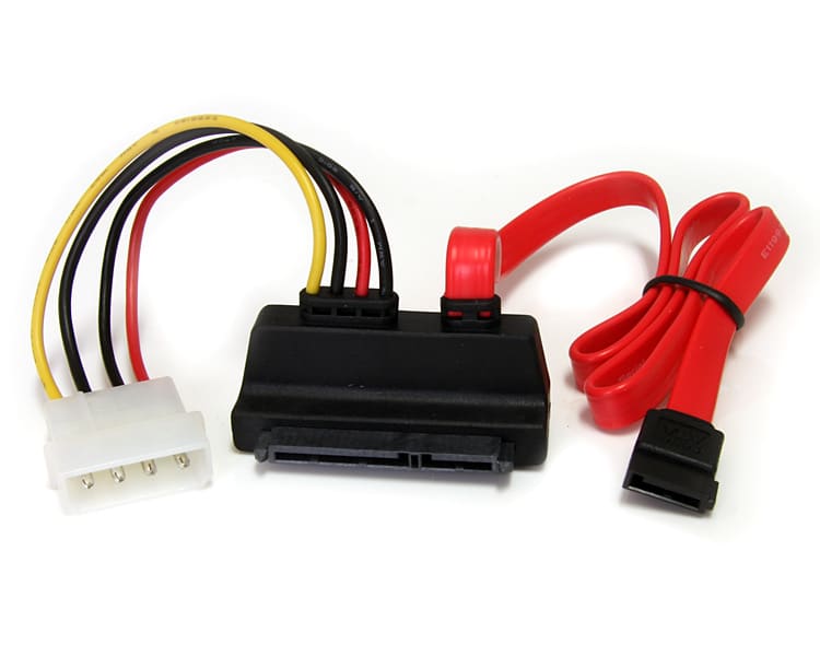 18 inch Right Angle SATA Cable with LP4 Adapter
