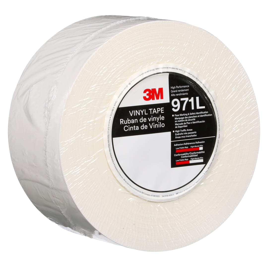 3M™ Dayanıklı Yer İşaretleme Bandı 971L, White, 76.2 mm x 33 m, 0.43 mm, Individually Wrapped Conveniently Packaged