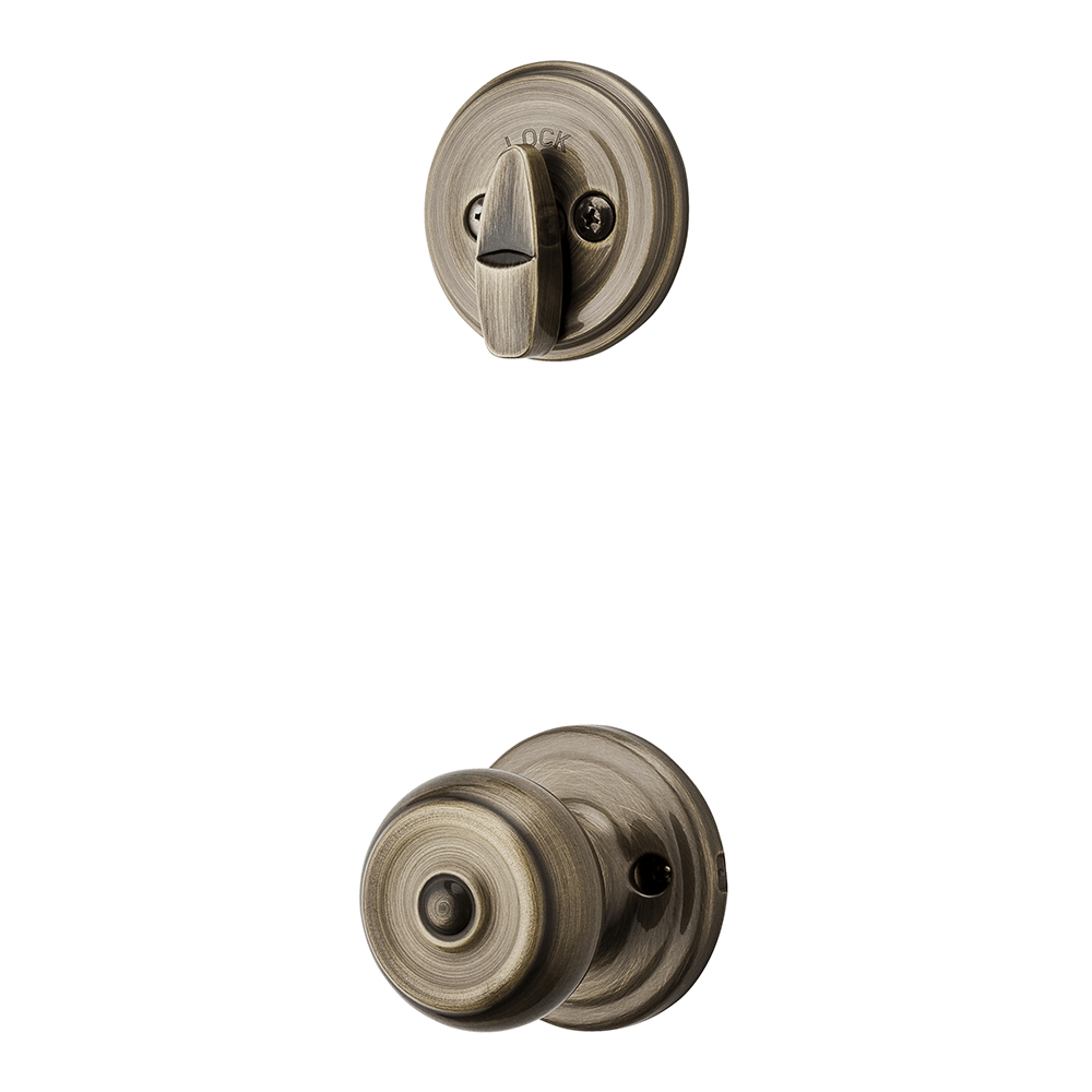 966 Single Cylinder Interior Pack w/Phoenix Knob for Signature Series Handlesets in Antique Brass