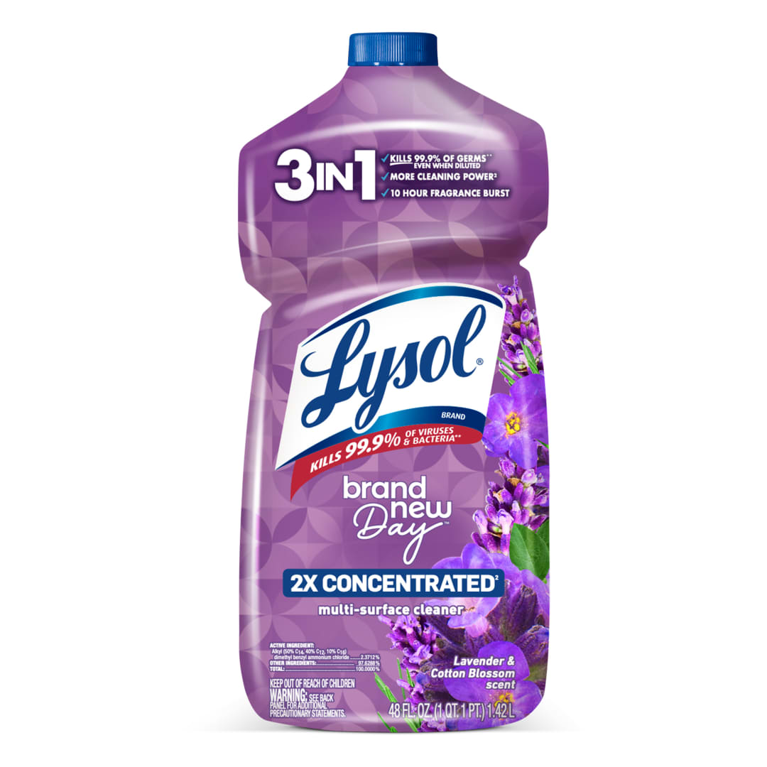 LYSOL® Multi-Surface Cleaner 2X Concentrated - Pourable Brand New Day™ Lavender & Cotton Blossom 9/48 oz.