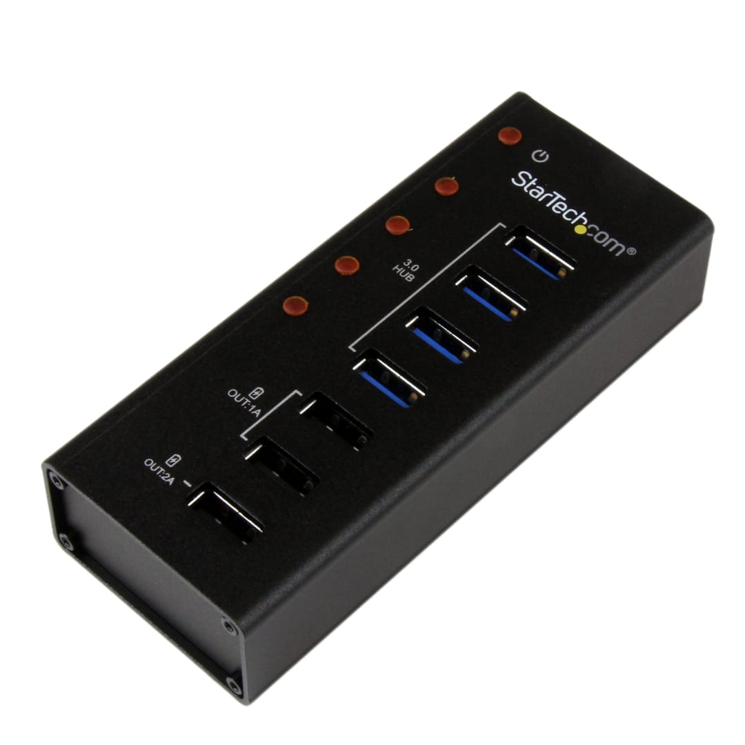 4 Port AC Powered USB 3 Hub plus 3 Charge Ports
