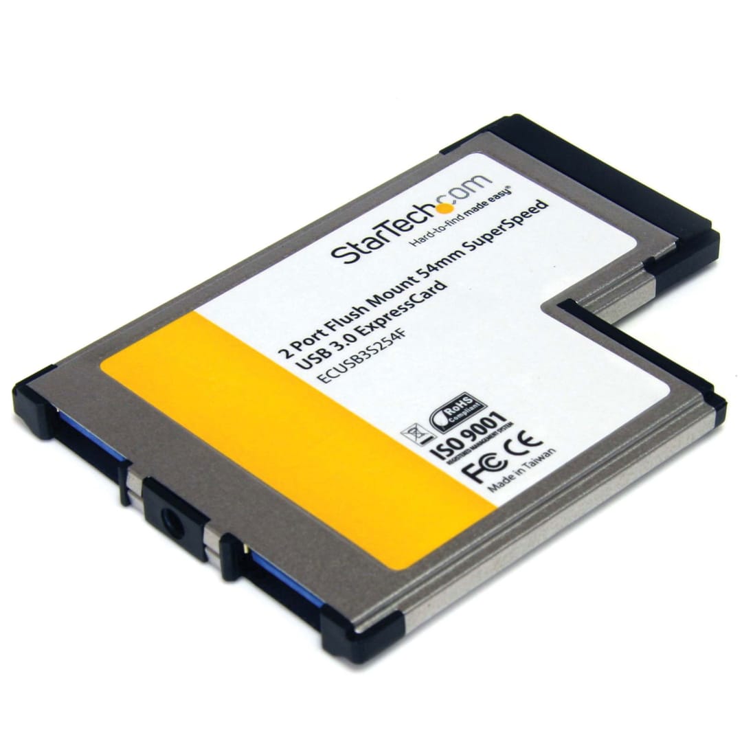 2 Port Flush Mount ExpressCard SuperSpeed USB 3 0 Card Adapt
