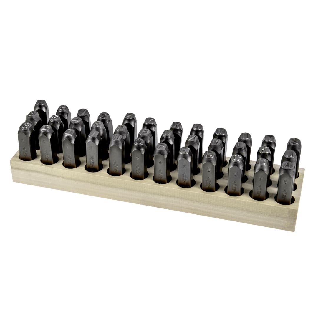 Stamp Set-3/8" Letter/Number Reversed 36 Pieces