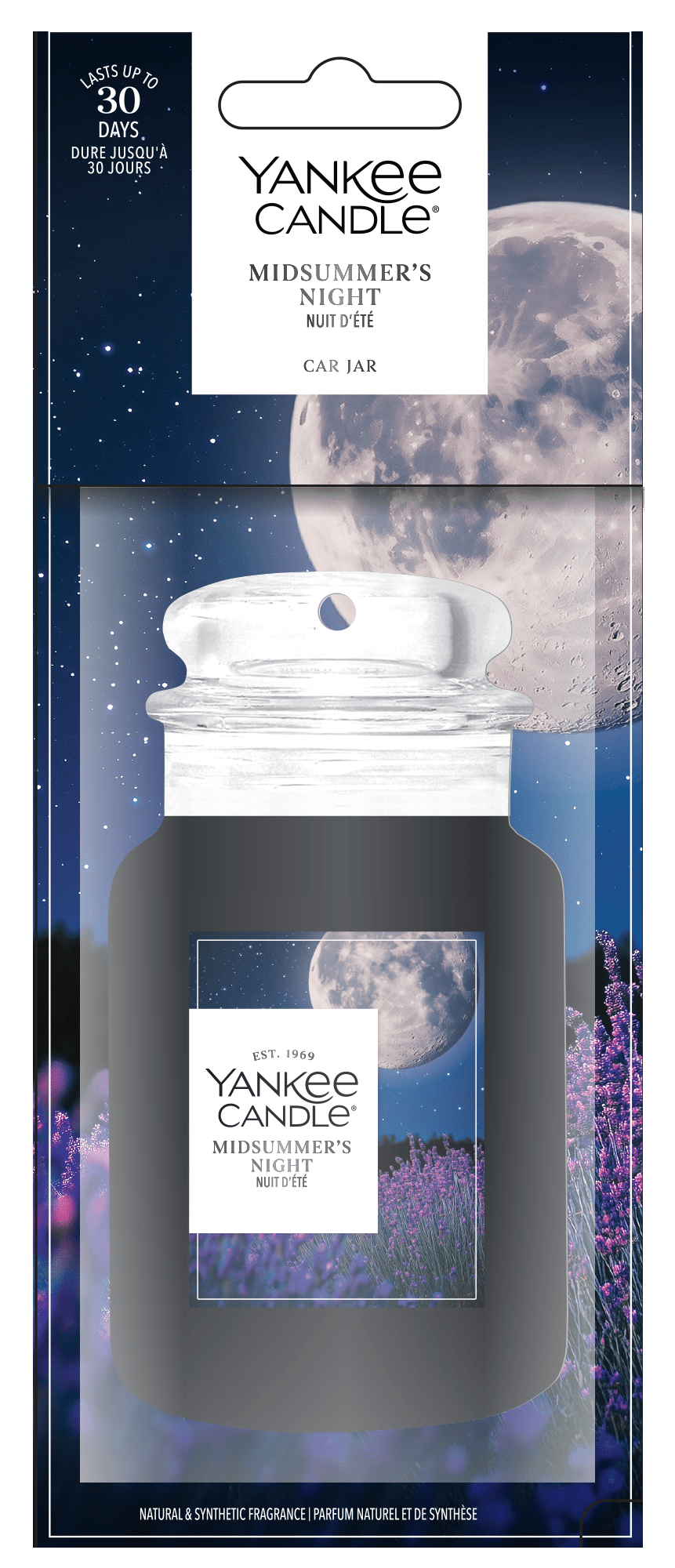 Yankee Candle | Car Jar | Noche de verano | Para coches y espacios pequeños en casa | Hasta 30 días