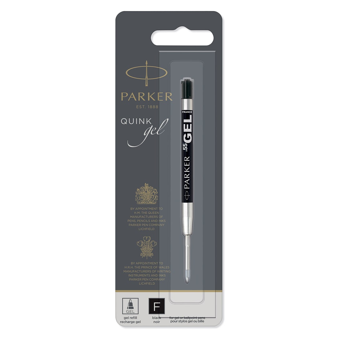 Parker QUINK recambio de tinta de gel | punta fina (0,5 mm)| tinta negra | 1 unidad