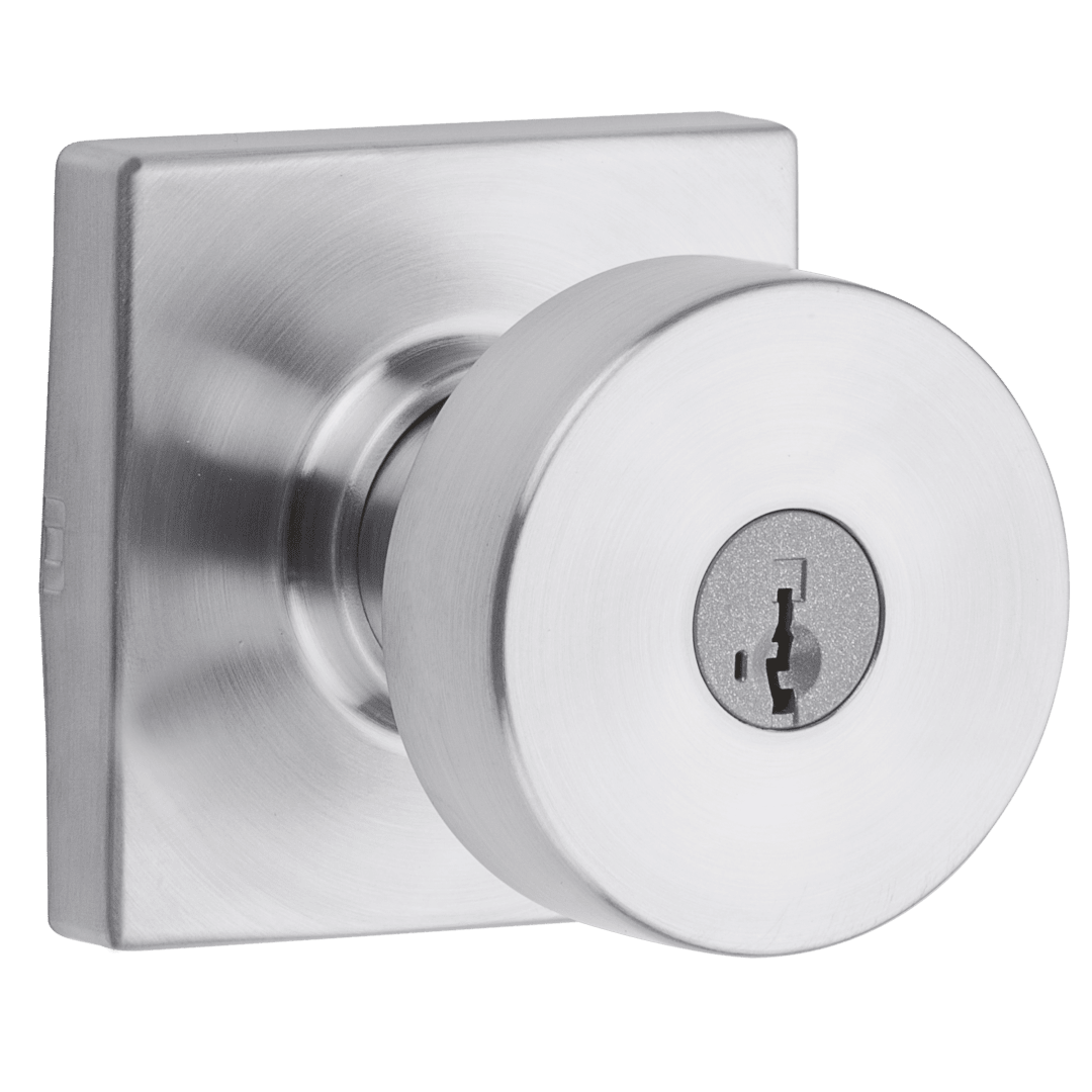 Pismo Keyed Entry Knob in Satin Chrome featuring SmartKey Security