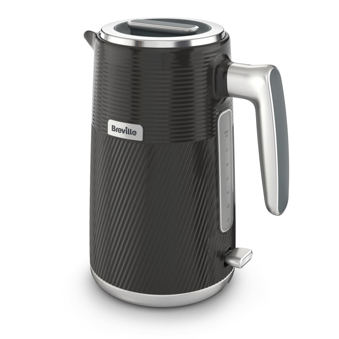 BLACK AND SILVER 1.7L KETTLE UK