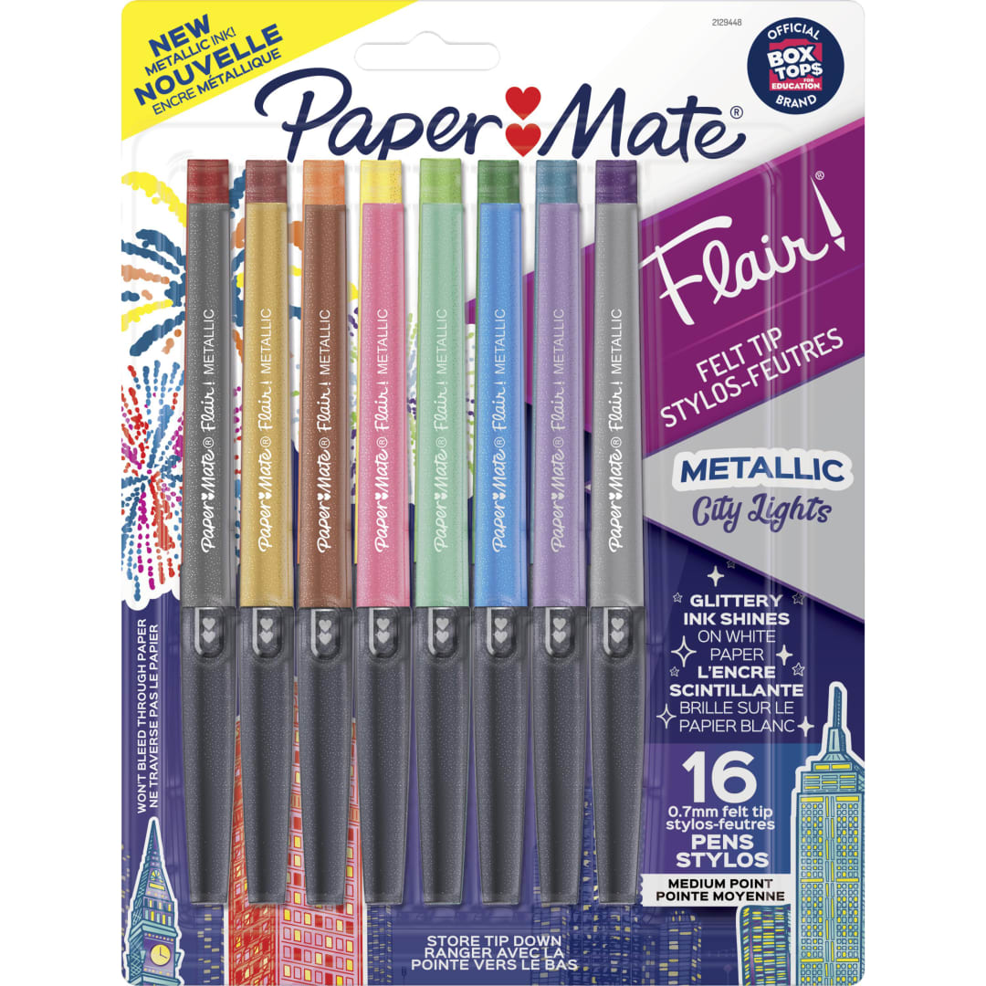 PM FLAIR METALLIC 16CT CARD ASST