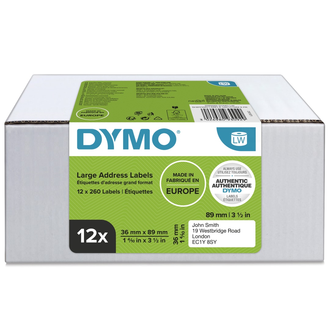 DY LW 36X89MM LRG ADR LBL 12PK FSC EU/AP
