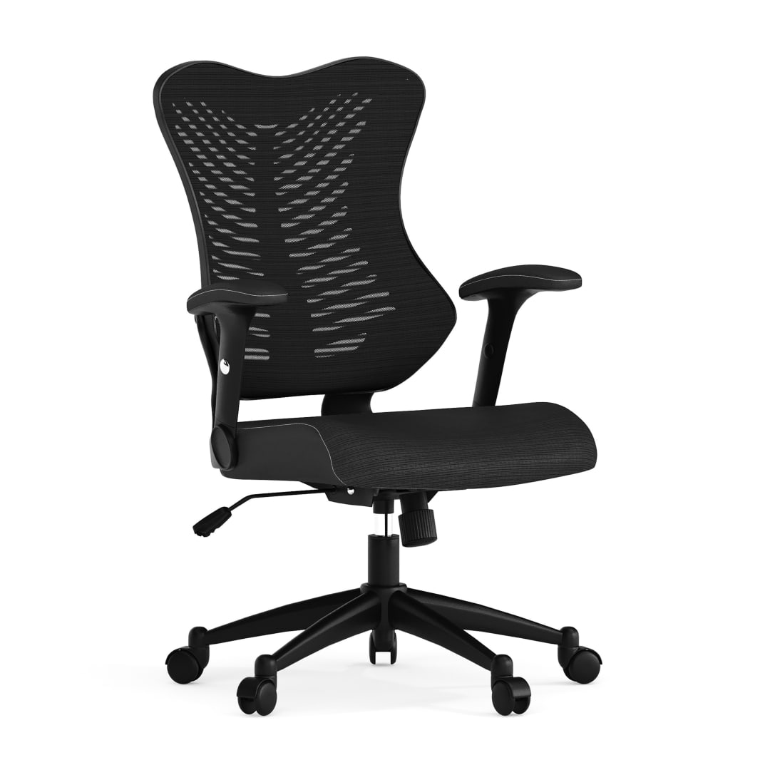 Kale High Back Designer Black Mesh Executive Swivel Ergonomic Office Chair with Adjustable Arms