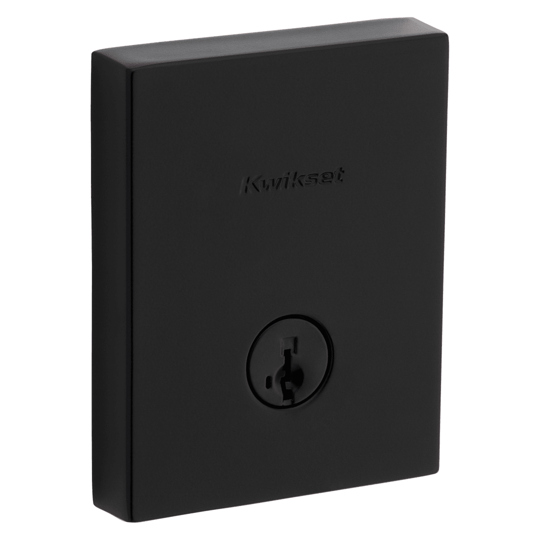 San Clemente Single Cylinder Deadbolt in Matte Black featuring SmartKey Security